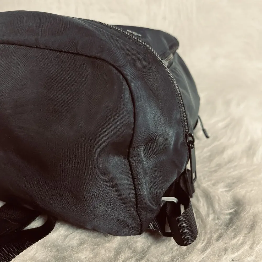 Lululemon Black Nylon Backpack Small Travel Gym Bag Shoe Compartment